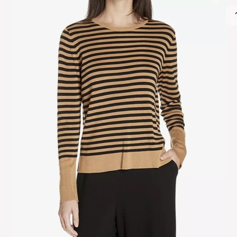 Eileen Fisher Sripe Brown Sweater S ($120)